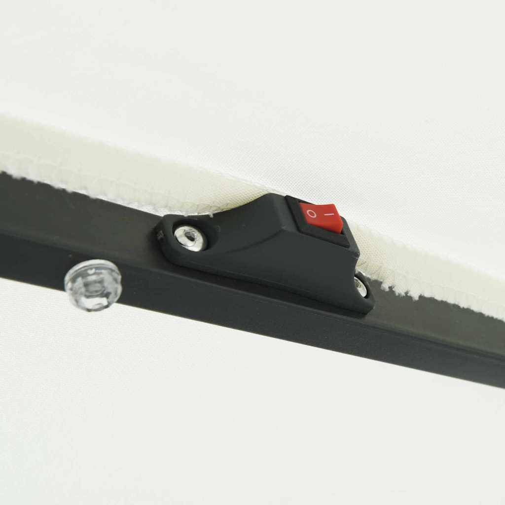 vidaXL Ομπρέλα Κήπου με LED Φώτα ø395x245 εκ. Σαμπανί