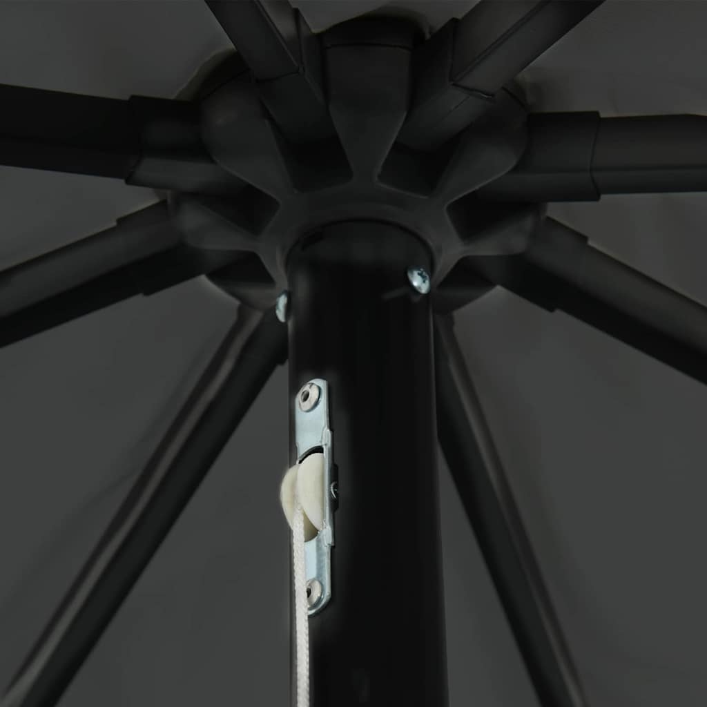 Ομπρέλα Κήπου vidaXL με LED Φώτα ø395x245 εκ. Ανθρακί