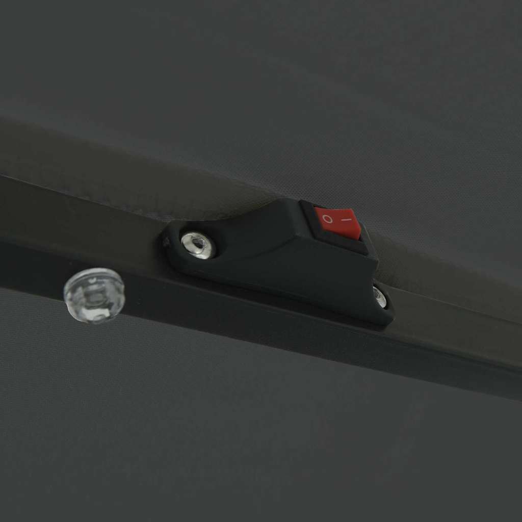 Ομπρέλα Κήπου vidaXL με LED Φώτα ø395x245 εκ. Ανθρακί