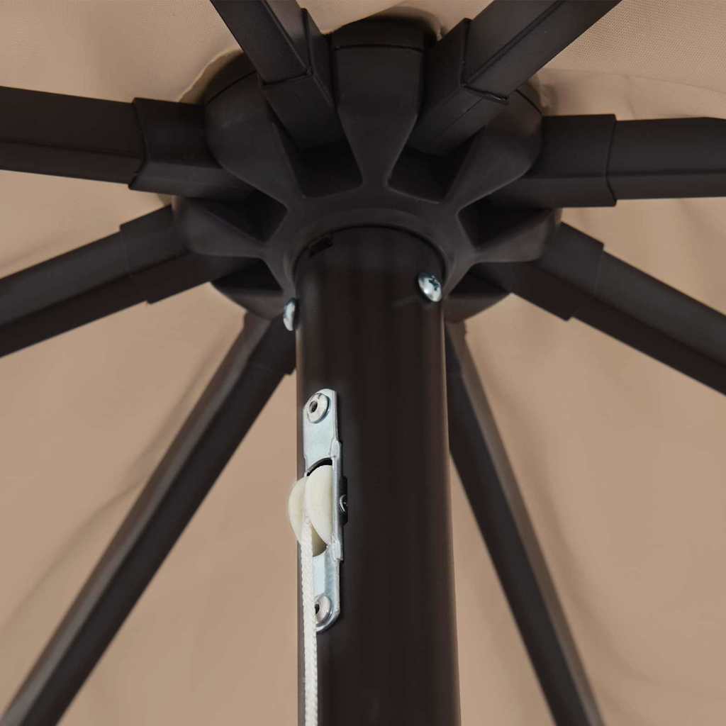 ομπρέλα κήπου vidaXL με φώτα LED ø395x245 εκ. Ταουπέ