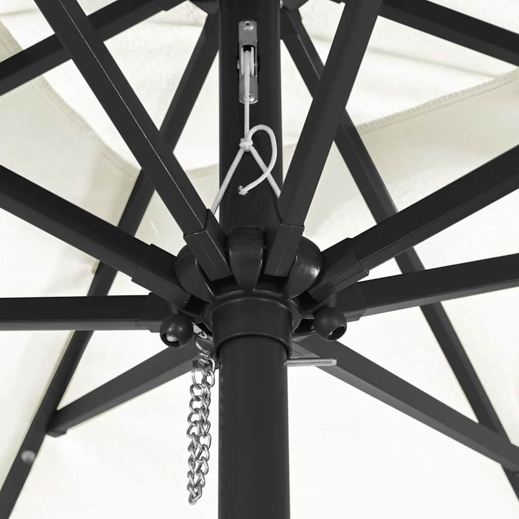 vidaXL Τετράγωνη Ομπρέλα Κήπου με Φώτα LED 295x245 εκ Μπέζ