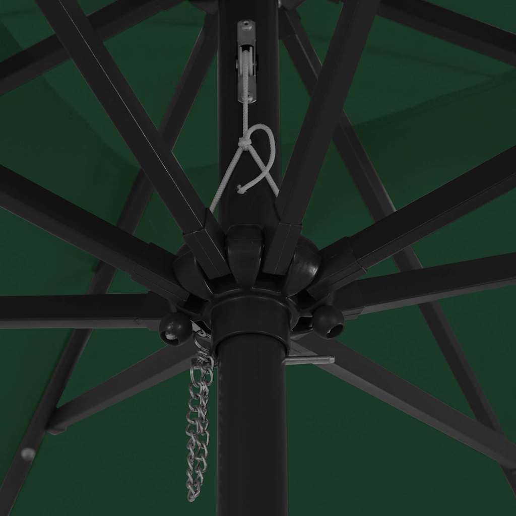 vidaXL Τετράγωνη Ομπρέλα Κήπου με LED Φώτα 295x245 εκ Πράσινο