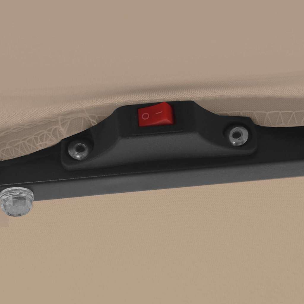 vidaXL Τετράγωνη Ομπρέλα Κήπου με LED Φώτα 295x245 εκ. Ταμπά