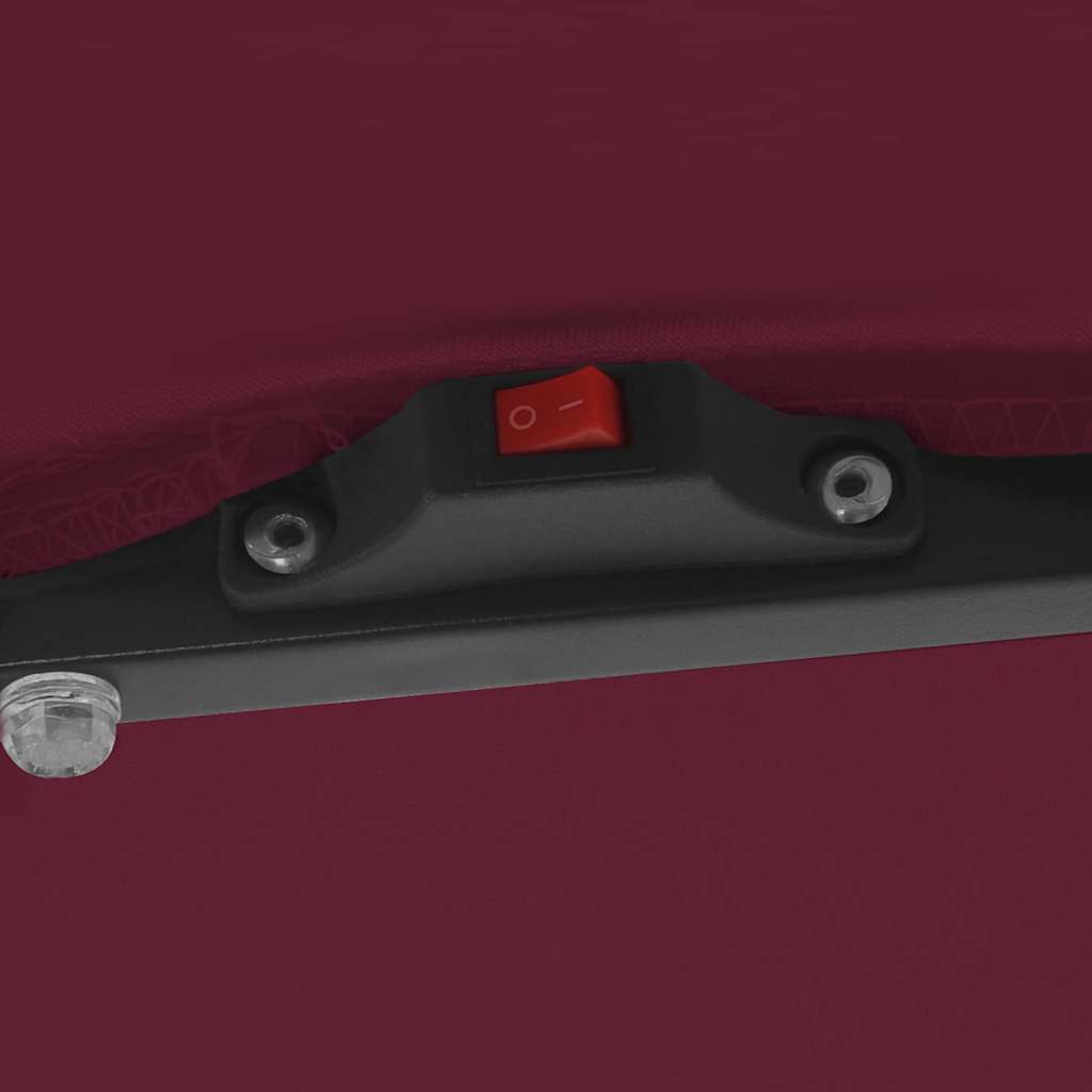 vidaXL Τετράγωνη Ομπρέλα Κήπου με Φώτα LED 295x245 εκ. Μπορντό