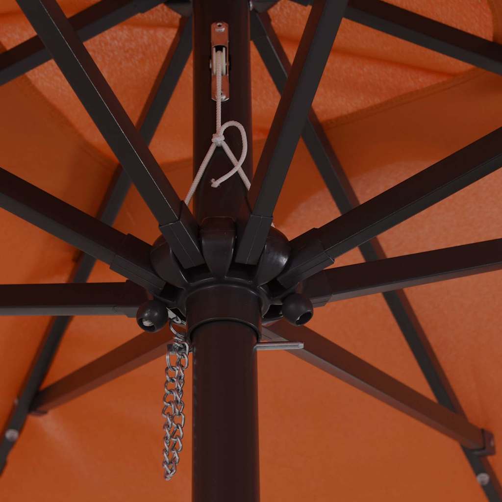 vidaXL Τετράγωνη Ομπρέλα Κήπου με Φώτα LED 295x245 εκ, Πορτοκαλί