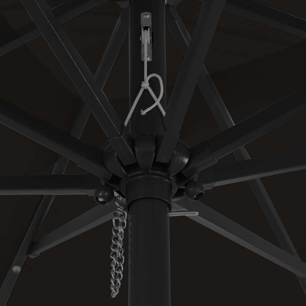 vidaXL Τετράγωνη Ομπρέλα Κήπου με LED Φώτα 295x245 εκ. Μαύρη