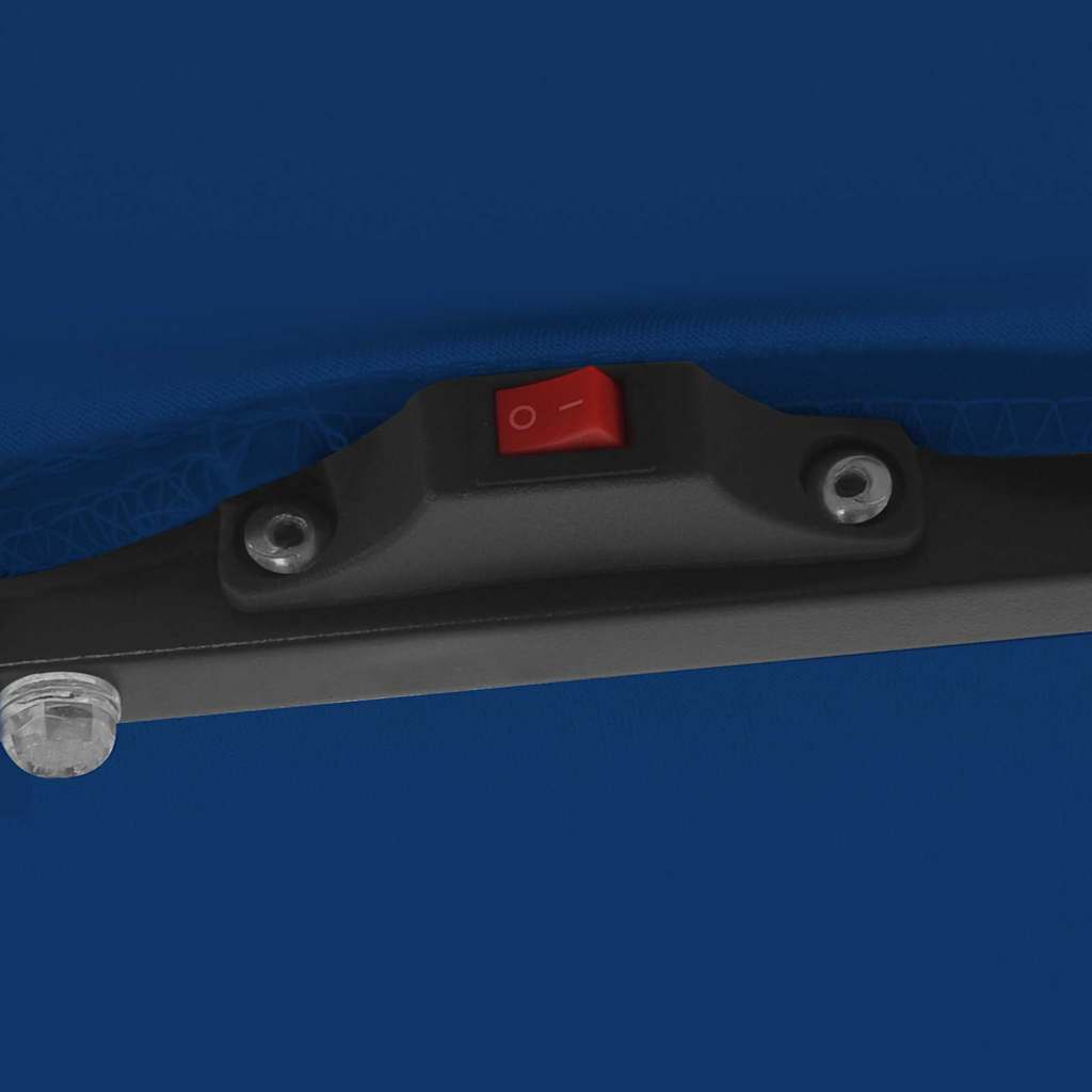 vidaXL Τετράγωνη Ομπρέλα Κήπου με LED Φώτα 295x245 εκ. Αζούρ Μπλε