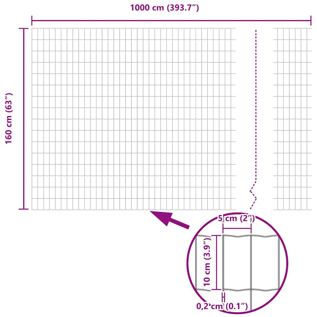 vidaXL Γκρι Φράκτης Euro 1,6x10 μ Σ钢