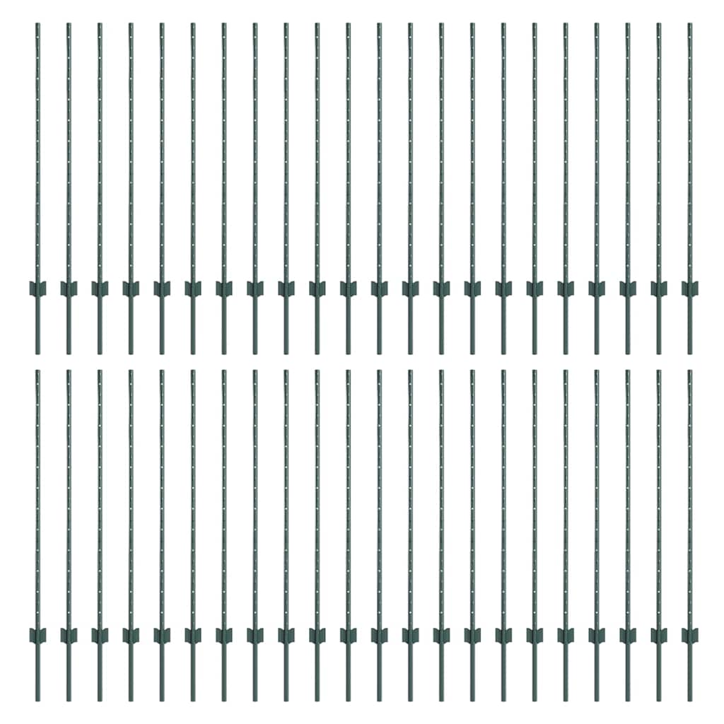 vidaXL Κολώνες Φράκτη 44 τεμ U-Channel Πράσινες 160 εκ Χάλυβας