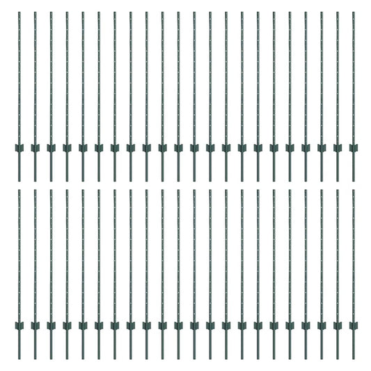 vidaXL Κολώνες Φράκτη 44 τεμ U-Channel Πράσινες 160 εκ Χάλυβας