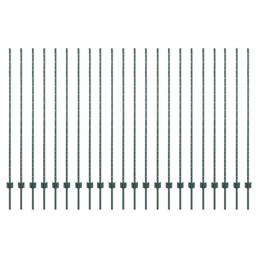 vidaXL Πόρτες Φράχτη 22 τμχ U-Channel Πράσινος 200 εκ Χάλυβας