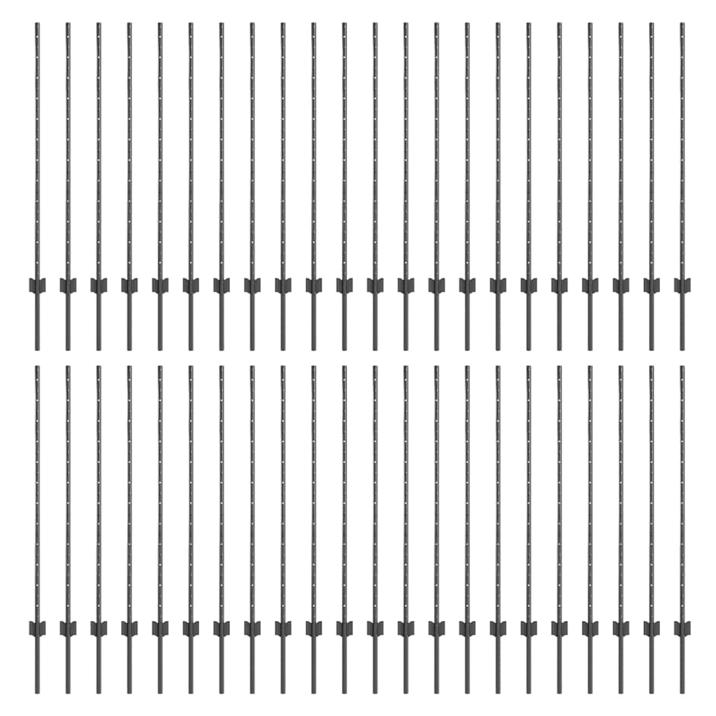vidaXL Πό posts φράχτη 88 pcs Γκρι 160 cm Ατσάλι