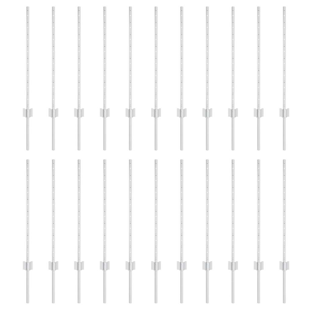 vidaXL Πό posts φράχτη 22 pcs Ασημί 120 cm Ατσάλι