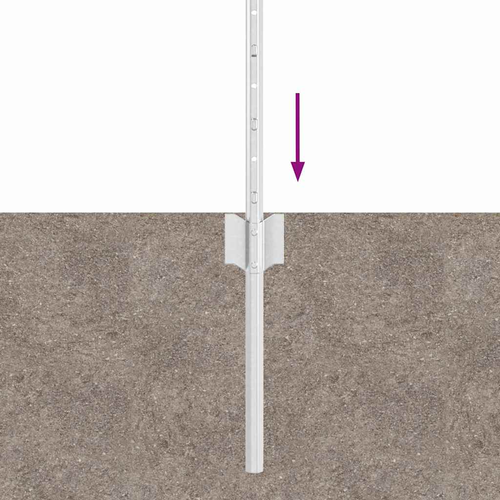 vidaXL Πό posts φράχτη 22 pcs Ασημί 120 cm Ατσάλι