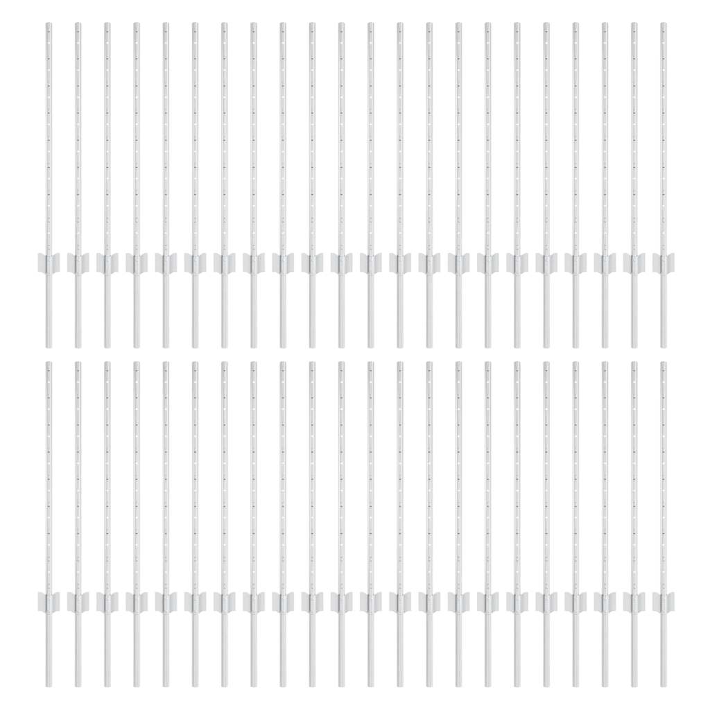 vidaXL Πό posts φράχτη 44 pcs Ασημί 120 cm Ατσάλι