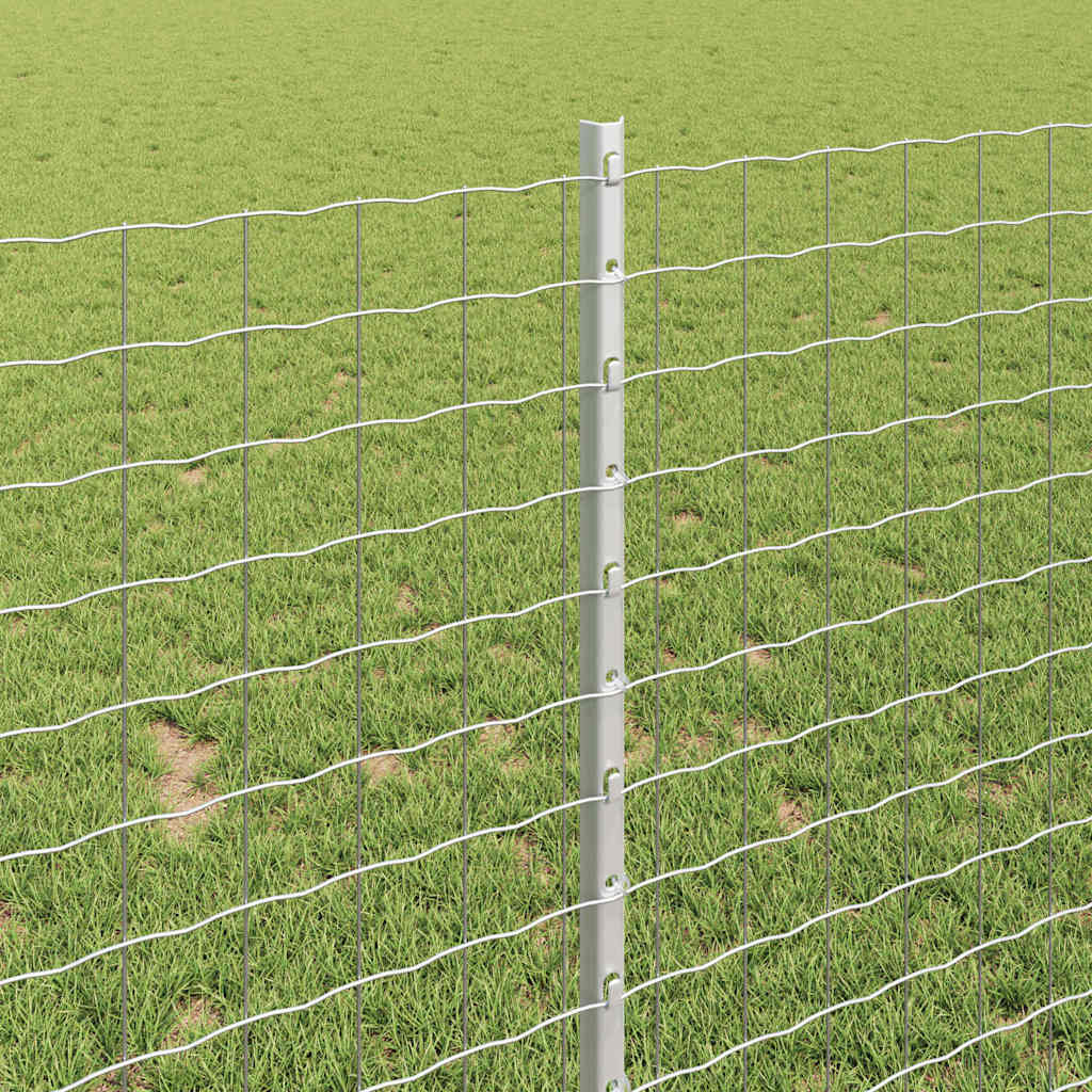 vidaXL Πό posts φράχτη 44 pcs Ασημί 140 εκ Ατσάλι