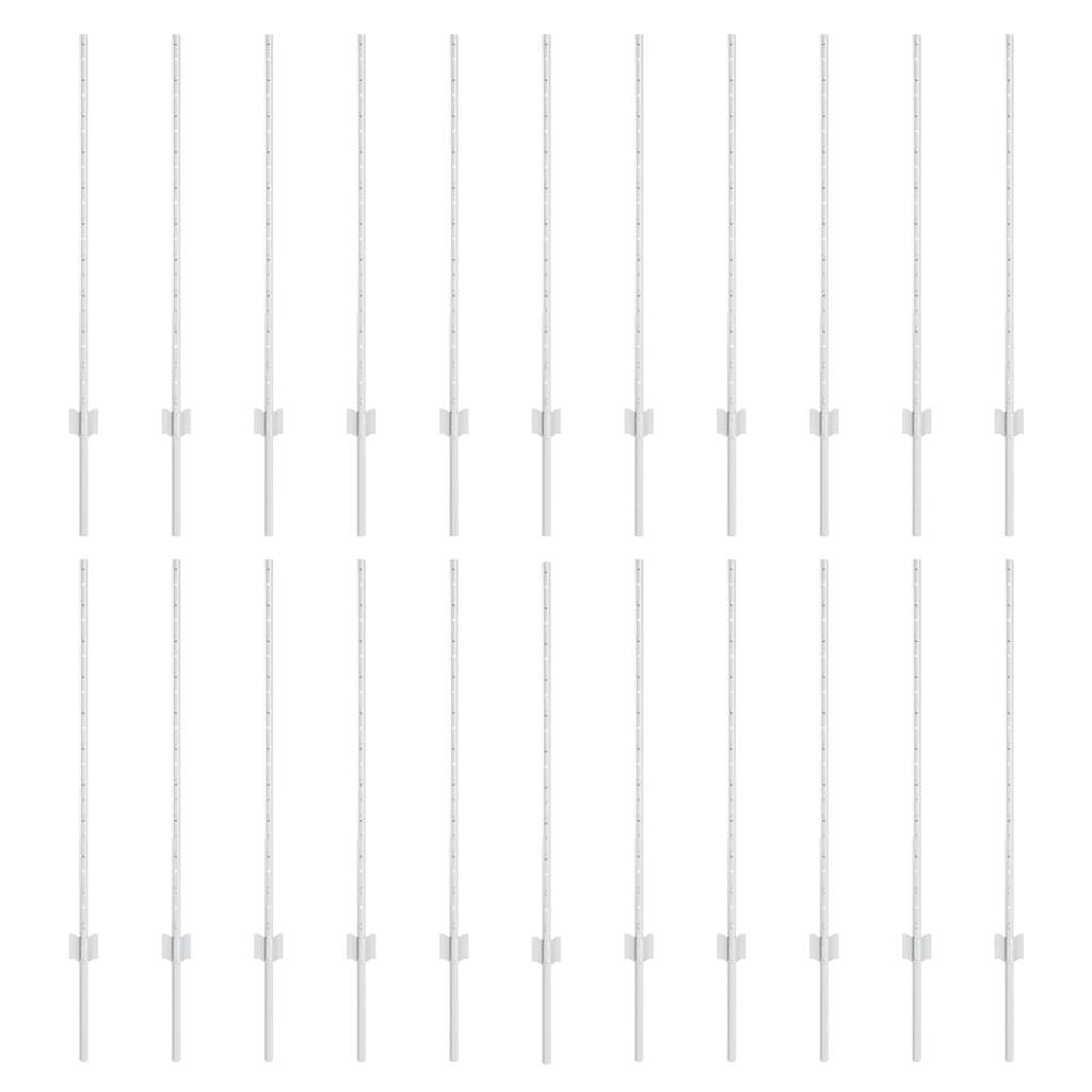 vidaXL Πό posts φράχτη 44 pcs Ασημί 140 εκ Ατσάλι