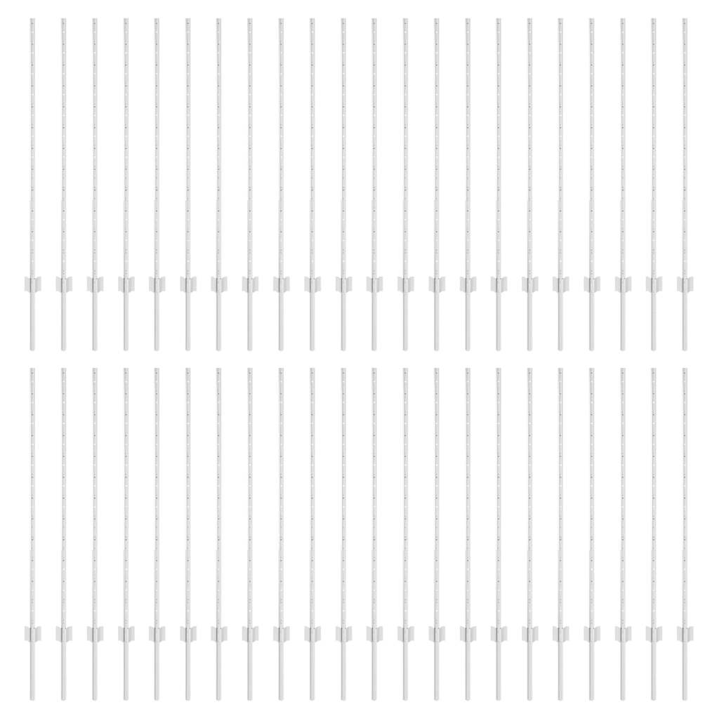 vidaXL Πό posts φράχτη 88 pcs Ασημί 160 cm Ατσάλι