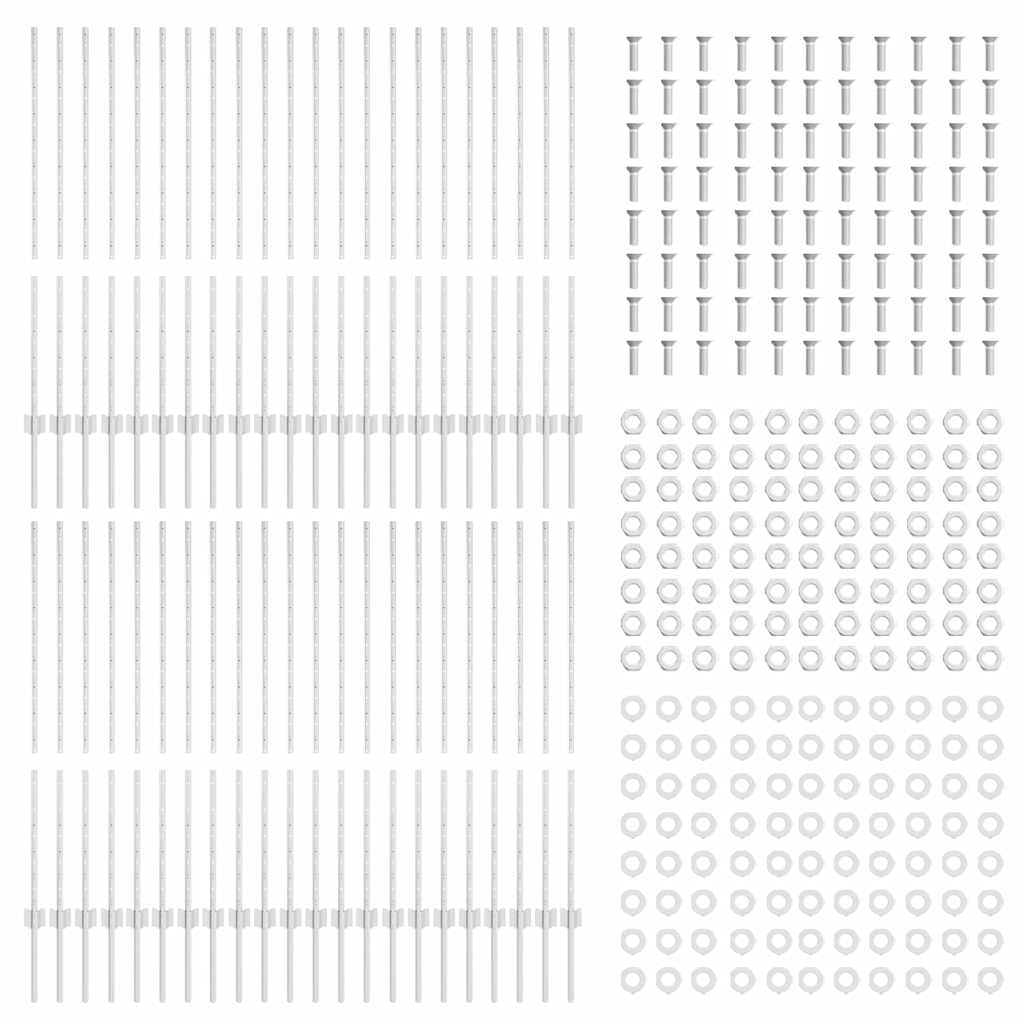 vidaXL Πό posts φράχτη 88 pcs Ασημί 160 cm Ατσάλι