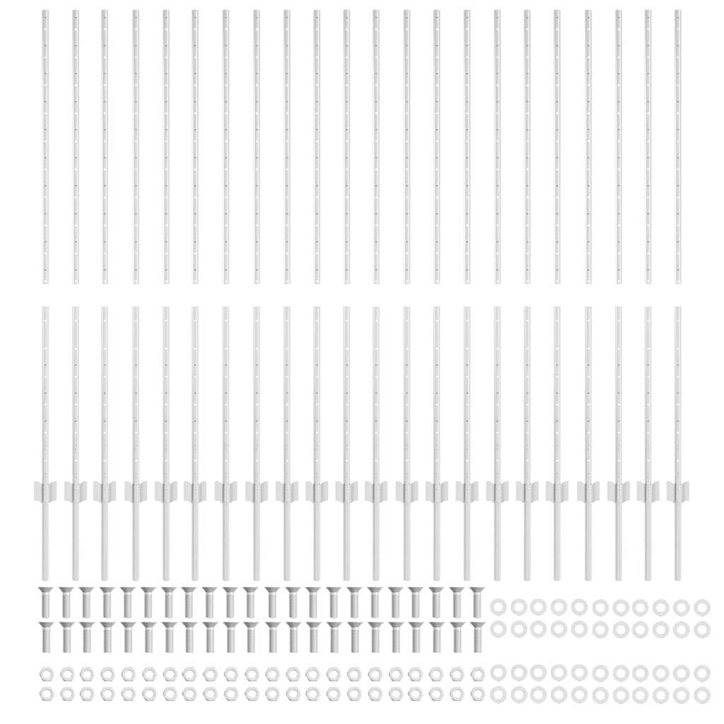vidaXL Πό posts φράχτη 44 pcs Ασημί 180 cm Ατσάλι