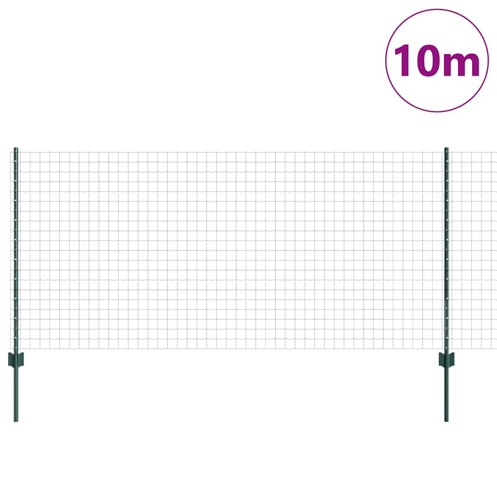 vidaXL Φράχτης Euro με 5 Υ Πόλους Πράσινος 1x10 μ Σίδερο