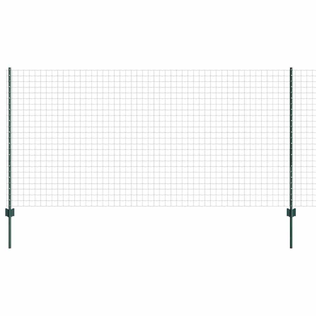 vidaXL Φράχτης Euro με 5 U Posts Πράσινος 1.2x10 μ Μέταλλο