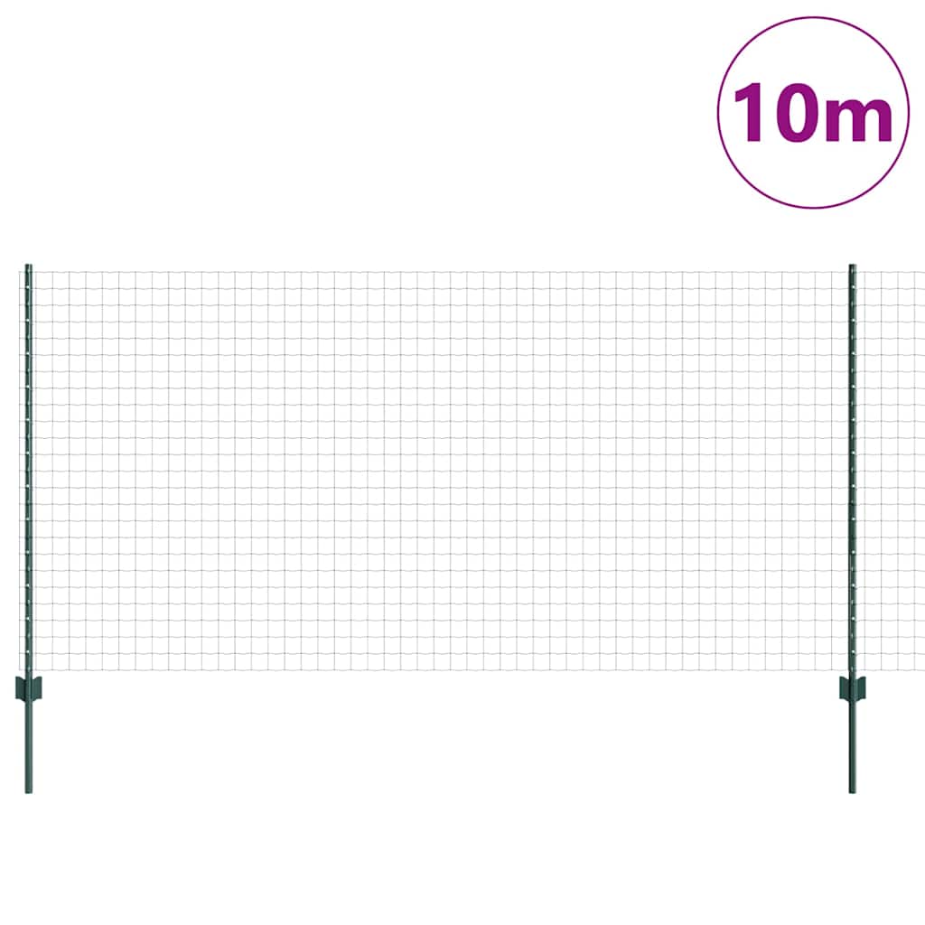 vidaXL Φράχτης Euro με 5 U Posts Πράσινος 1.2x10 μ Μέταλλο