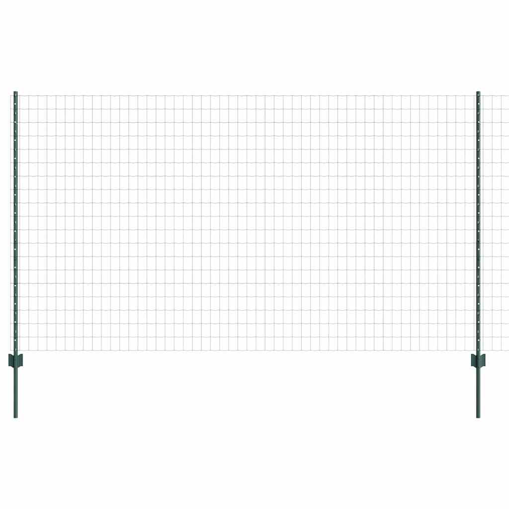 vidaXL Φράχτης Euro με 5 U Posts Πράσινος 1.4x10 μ Ατσάλι