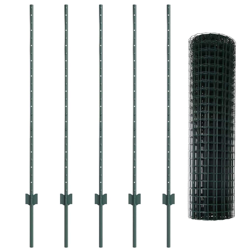 vidaXL Σετ Περιφράξεων Κήπου Σετ των 2 Πράσινο Χάλυβας με επικάλυψη σκόνης