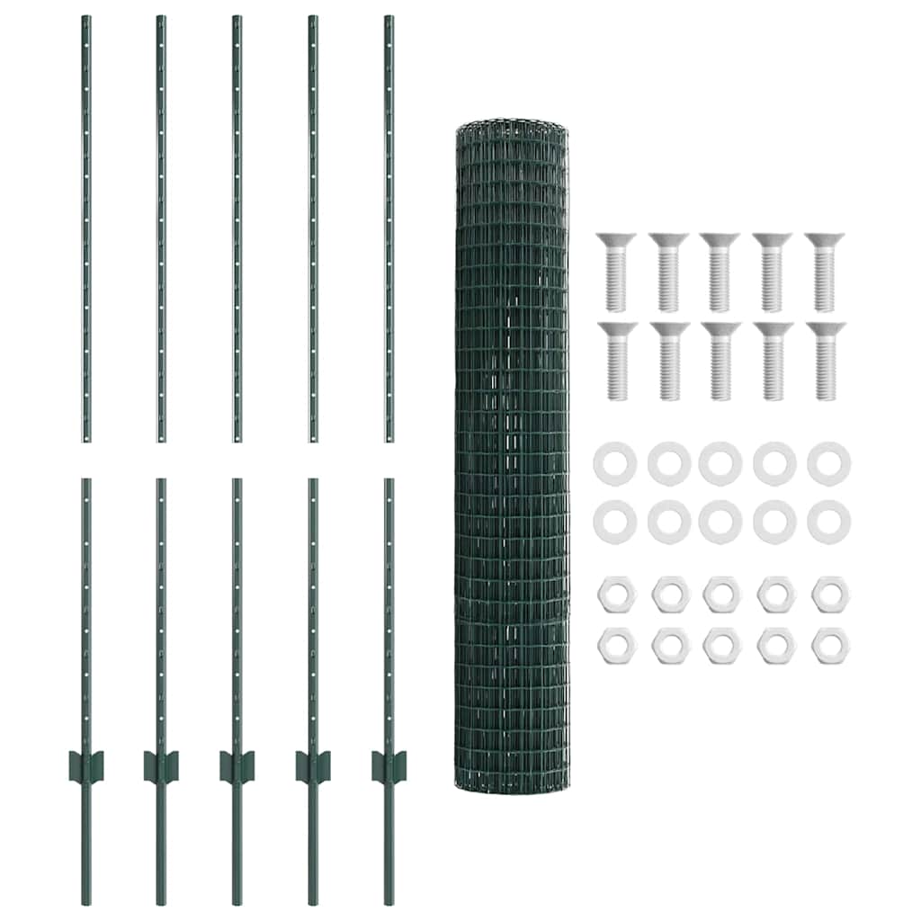 vidaXL Ευρωπαϊκό Φράχτη με 5 Πόδια σε Πράσινο 1,4x10 μ Χάλυβας