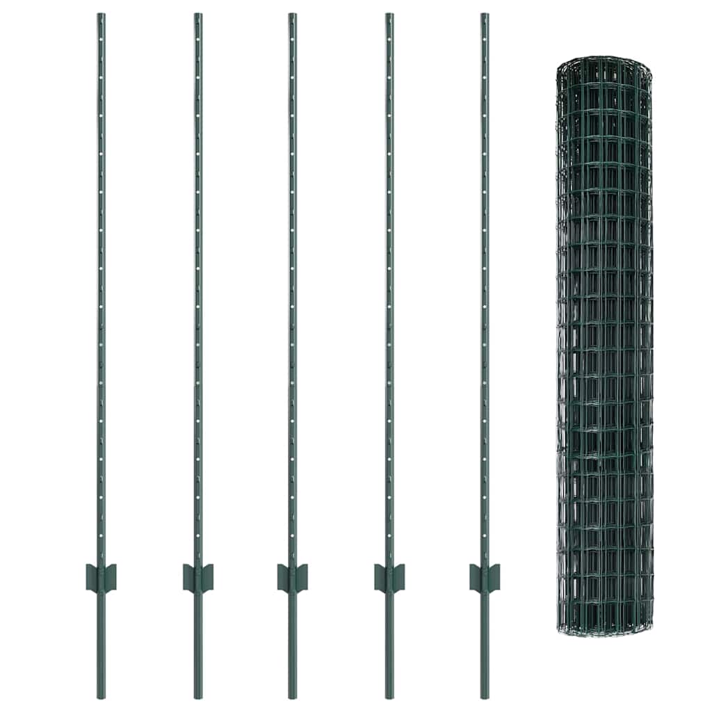 vidaXL Ευρωπαϊκό Φράκτη με 5 Θέσεις Πράσινο 1,4x10 μ Σίδερο