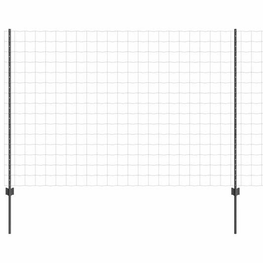 vidaXL Ευρωπαϊκή Περίφραξη με 10 U Posts Γκρι 1.6x10 μ Ατσάλι