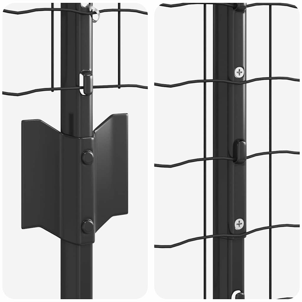 vidaXL Euro Fence με 22 U Posts Γκρι 1.2x25 μ Ατσάλι