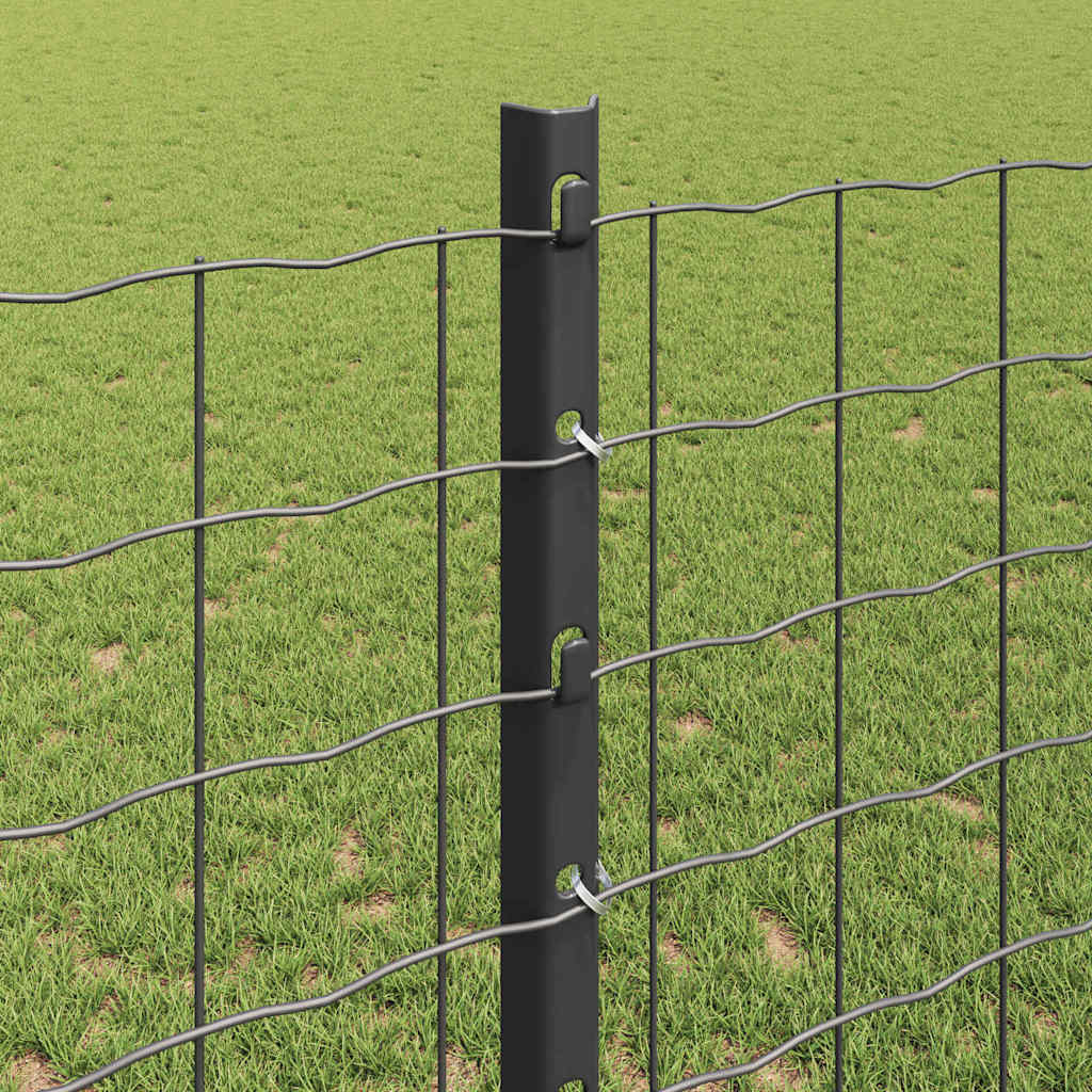 vidaXL Euro Fence με 22 U Posts Γκρι 1.2x25 μ Ατσάλι