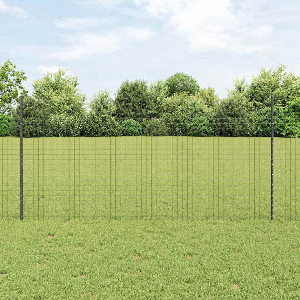 vidaXL Euro Fence με 22 U Posts Γκρι 1.2x25 μ Ατσάλι