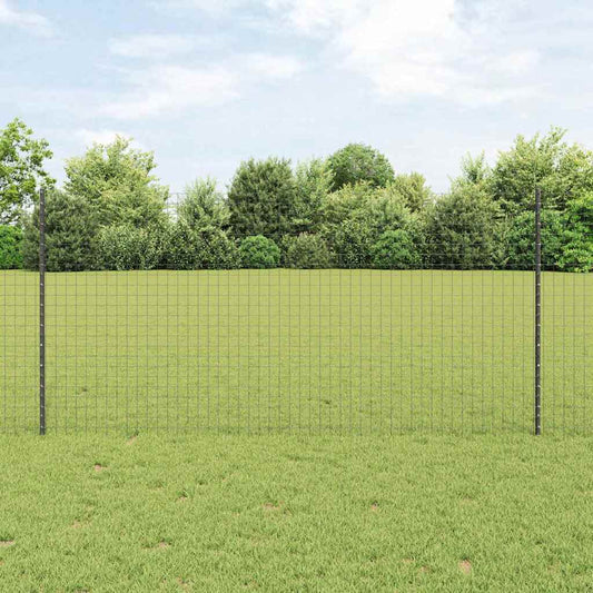 vidaXL Euro Fence με 22 U Posts Γκρι 1.2x25 μ Ατσάλι