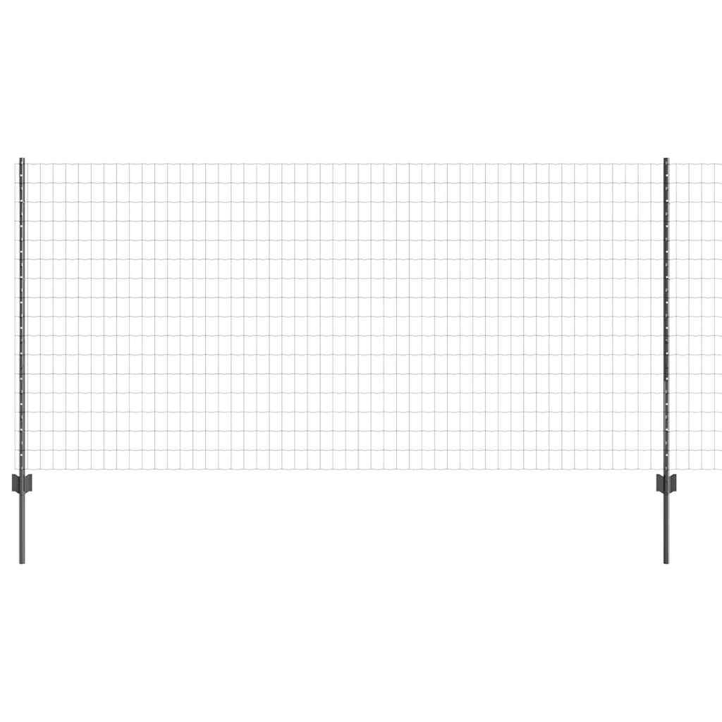 vidaXL Ευρωπαϊκός φράχτης με 22 μεταλλικές βάσεις Γκρι 1,2x25 μ