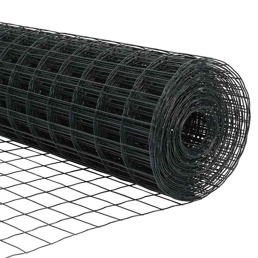 vidaXL Περίφραξη Euro με Στήλη 25 x 0,8 m PVC-Επικαλυμμένο Ατσάλι Γκρι