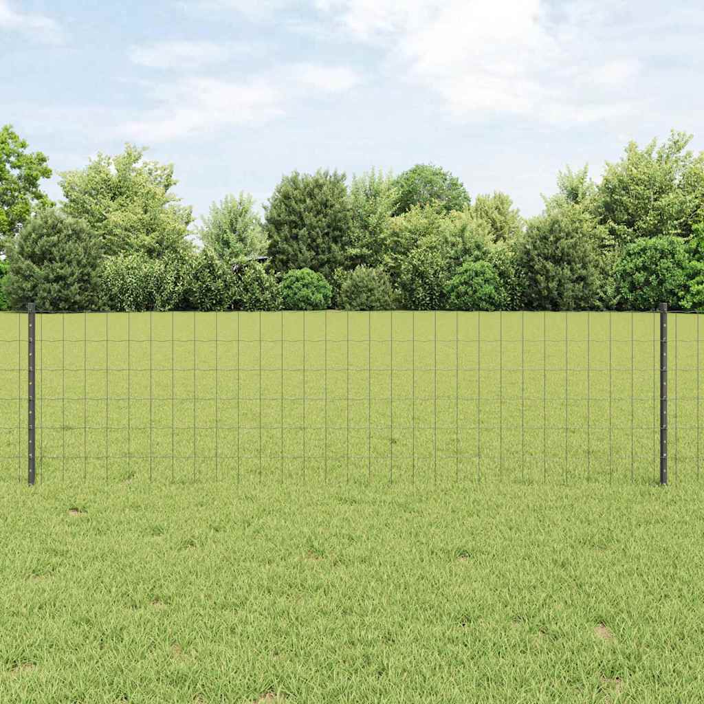 vidaXL Περίφραξη Euro με Στήλη 25 x 0,6 μ PVC-Επικαλυμμένο Ατσάλι Γκρι