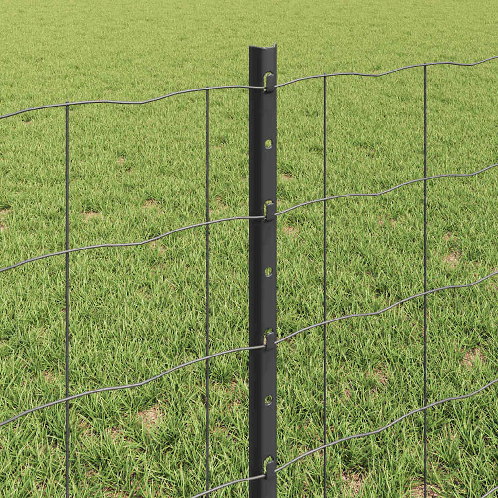 vidaXL Ευρωπαϊκό Φράγμα με 11 U Πόδια Γκρι 0.6x25 μ Χάλυβας