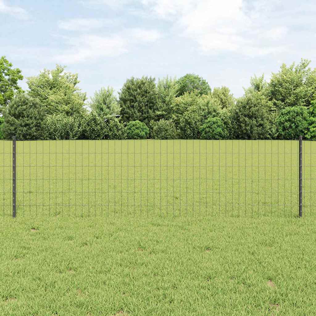vidaXL Περίφραξη Euro με Στήλη 50 x 0,6 μ PVC-Επικαλυμμένο Ατσάλι Γκρι