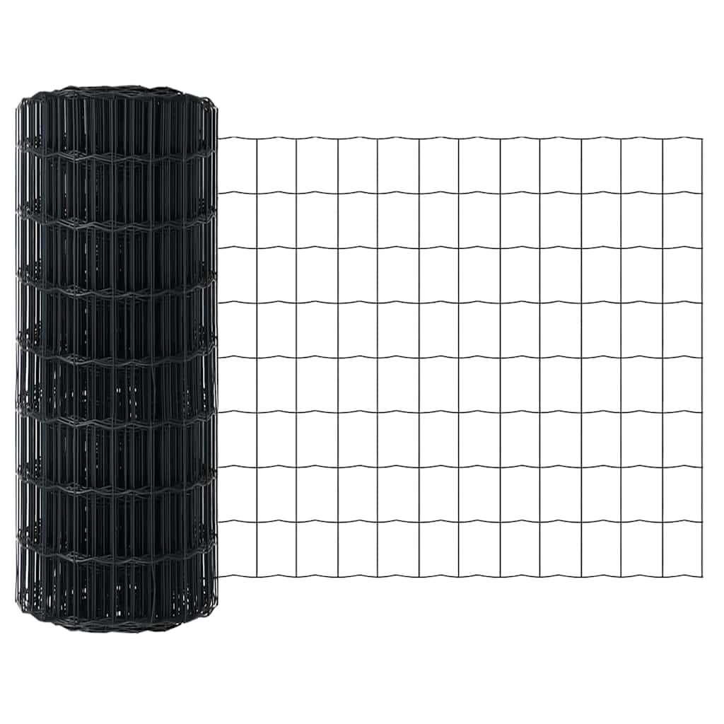 vidaXL Περίφραξη Euro με Στήλη 50 x 0,6 μ PVC-Επικαλυμμένο Ατσάλι Γκρι