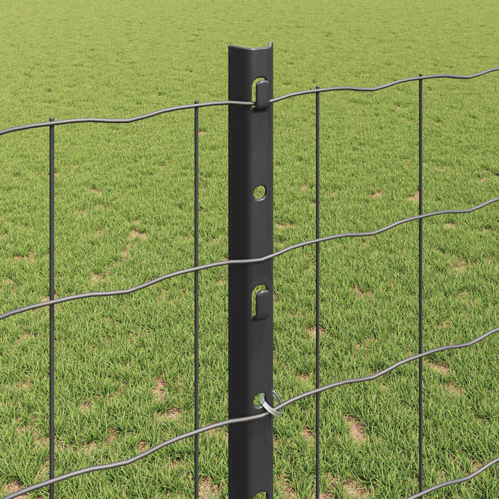 vidaXL Ευρωπαϊκός φράχτης με 10 στήλες Γκρι 1,2x10 μ Ατσάλι