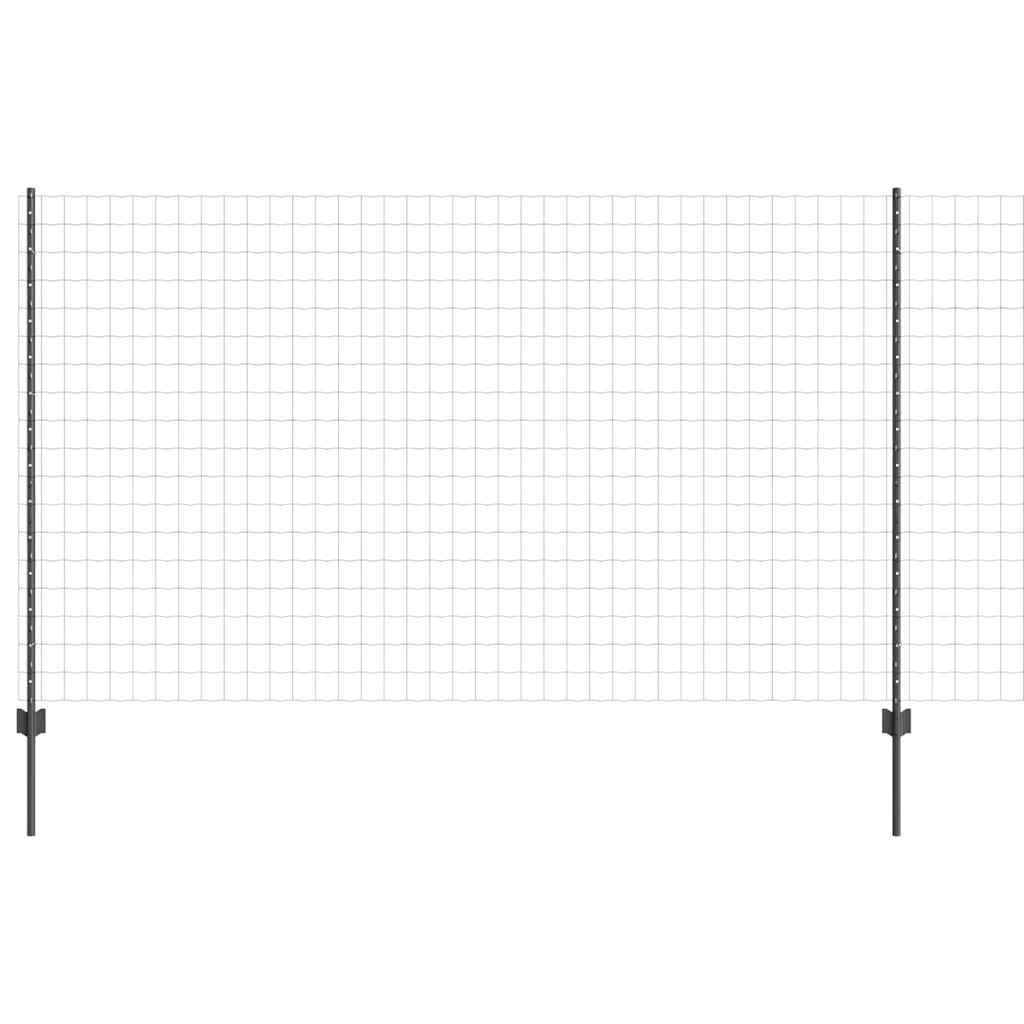 vidaXL Ευρωπαϊκό Φράχτη με 10 Στυλό Γκρι 1,4x10 μ Μεταλλικό