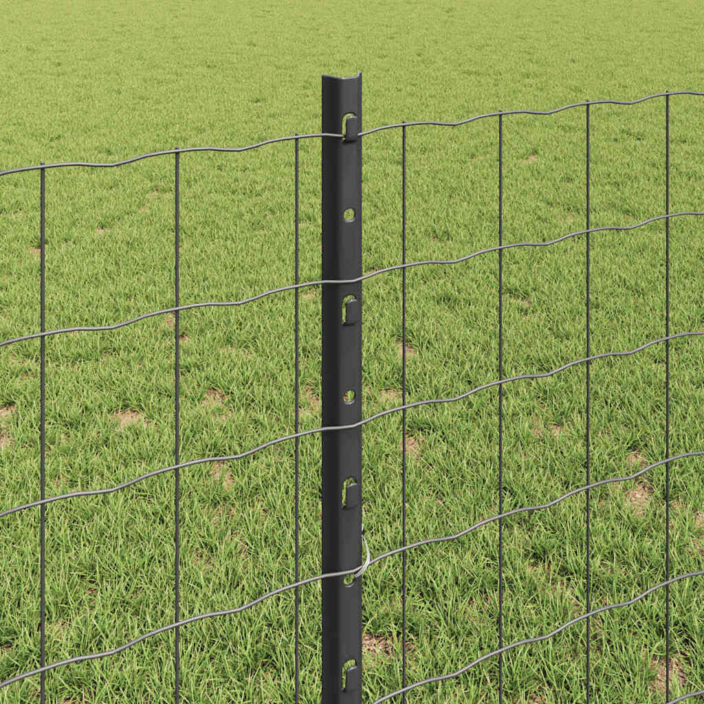 vidaXL Ευρωπαϊκός Φράκτης με 11 Στελέχη Γκρι 0,8x25 μ Ατσάλι