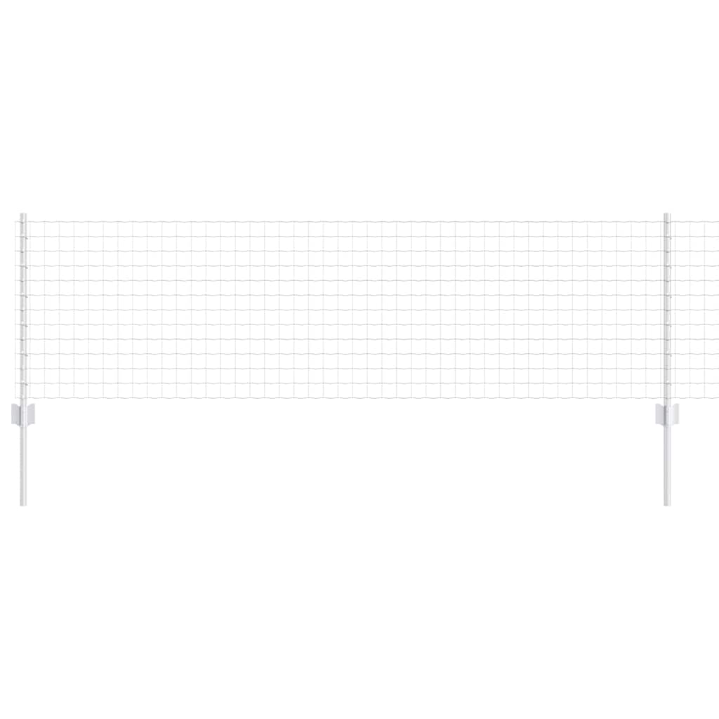 vidaXL Ευρωπαϊκή περίφραξη με 5 στήλες Ασημί 0,6x10 μ Ατσάλι
