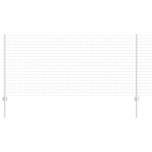 vidaXL Ευρωπαϊκό Φράχτη με 10 Στυλοβάτες Ασημί 1x10 μ Χάλυβας