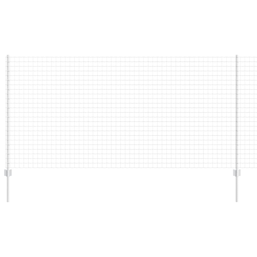 vidaXL vitaXL Ευρωπαϊκό Φράχτη με 10 Στυλοβάτες Ασημί 1,2x10 μ Ατσάλι