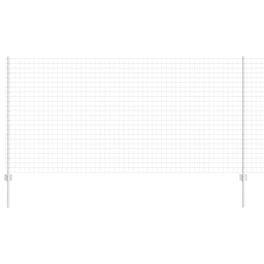 vidaXL vitaXL Ευρωπαϊκό Φράχτη με 10 Στυλοβάτες Ασημί 1,2x10 μ Ατσάλι