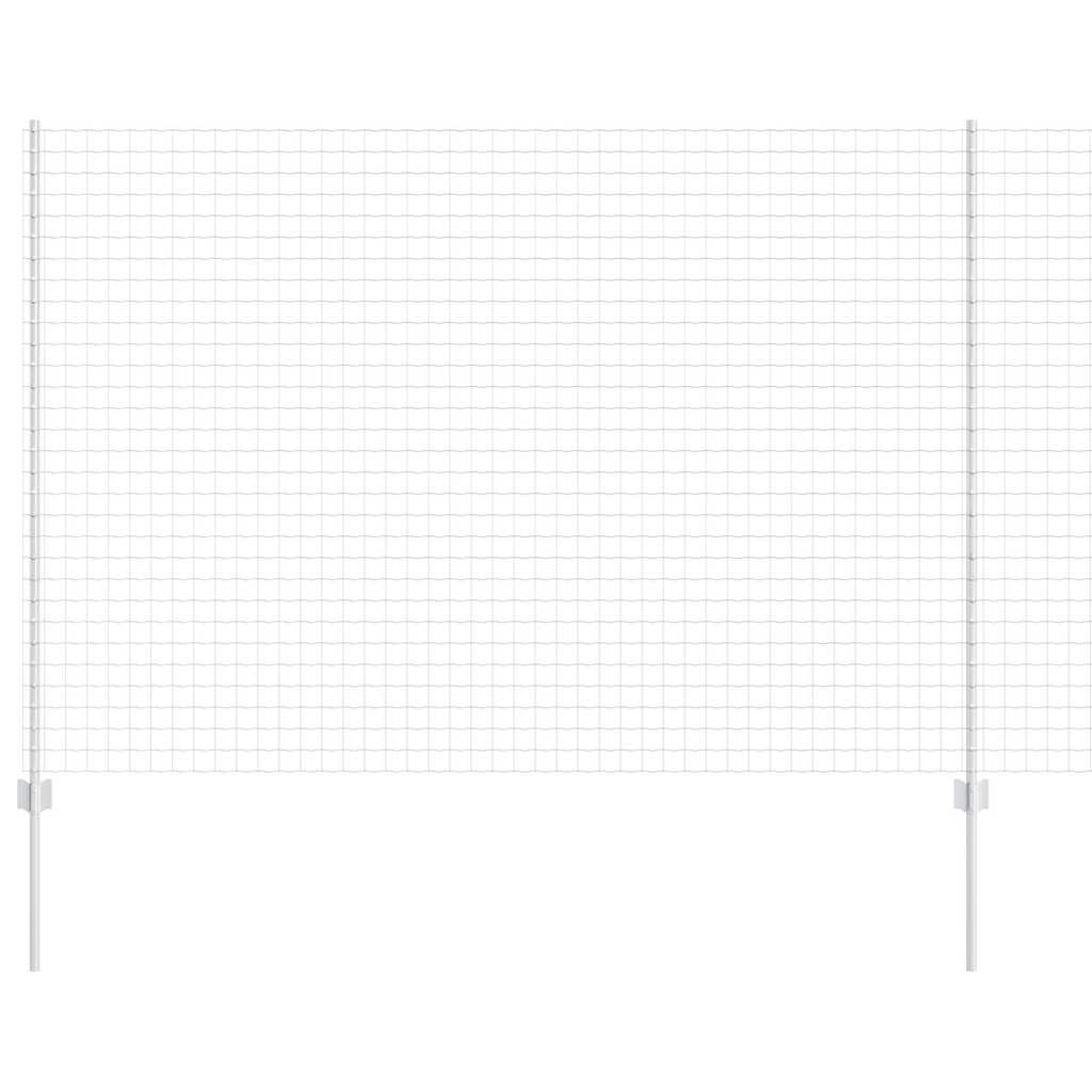 vidaXL Ευρωπαϊκός Φράχτης με 10 Στήλους Ασημί 1,5x10 μ Ατσάλι